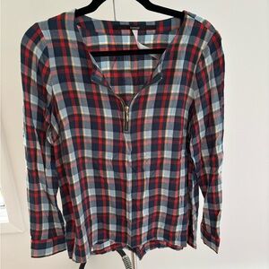 Kensie Women's Plaid Blouse - Red and Blue
